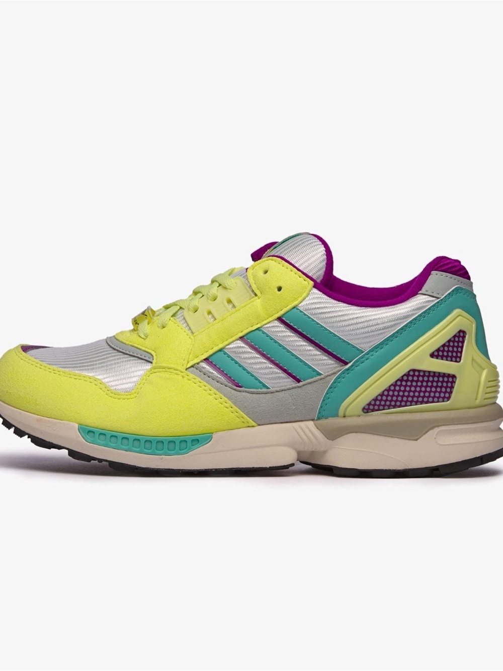 adidas Neon Yellow, Teal & Purple Retro Trainer